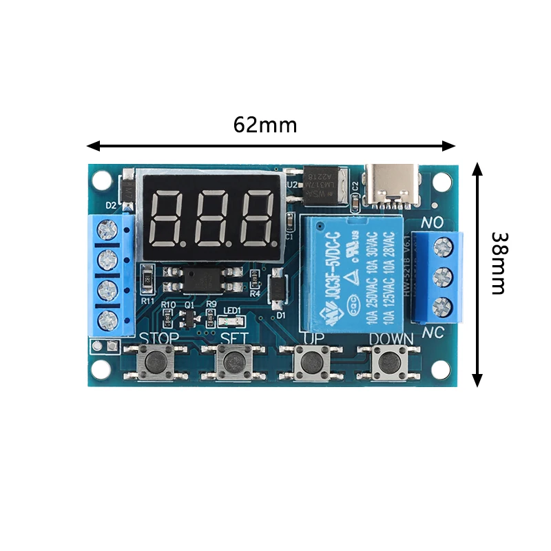 New 6-30V Relay Module Switch Trigger Time Delay Circuit Timer Cycle Adjustable Trigger OFF / ON Switch Timing Cycle for Arduino