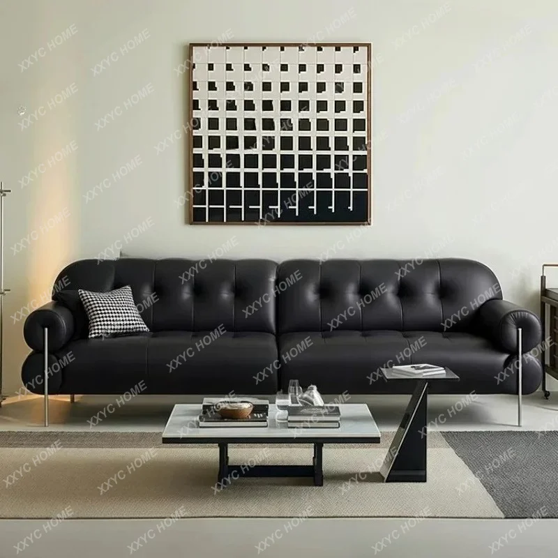 XX retro living room small apartment cloud straight row sofa