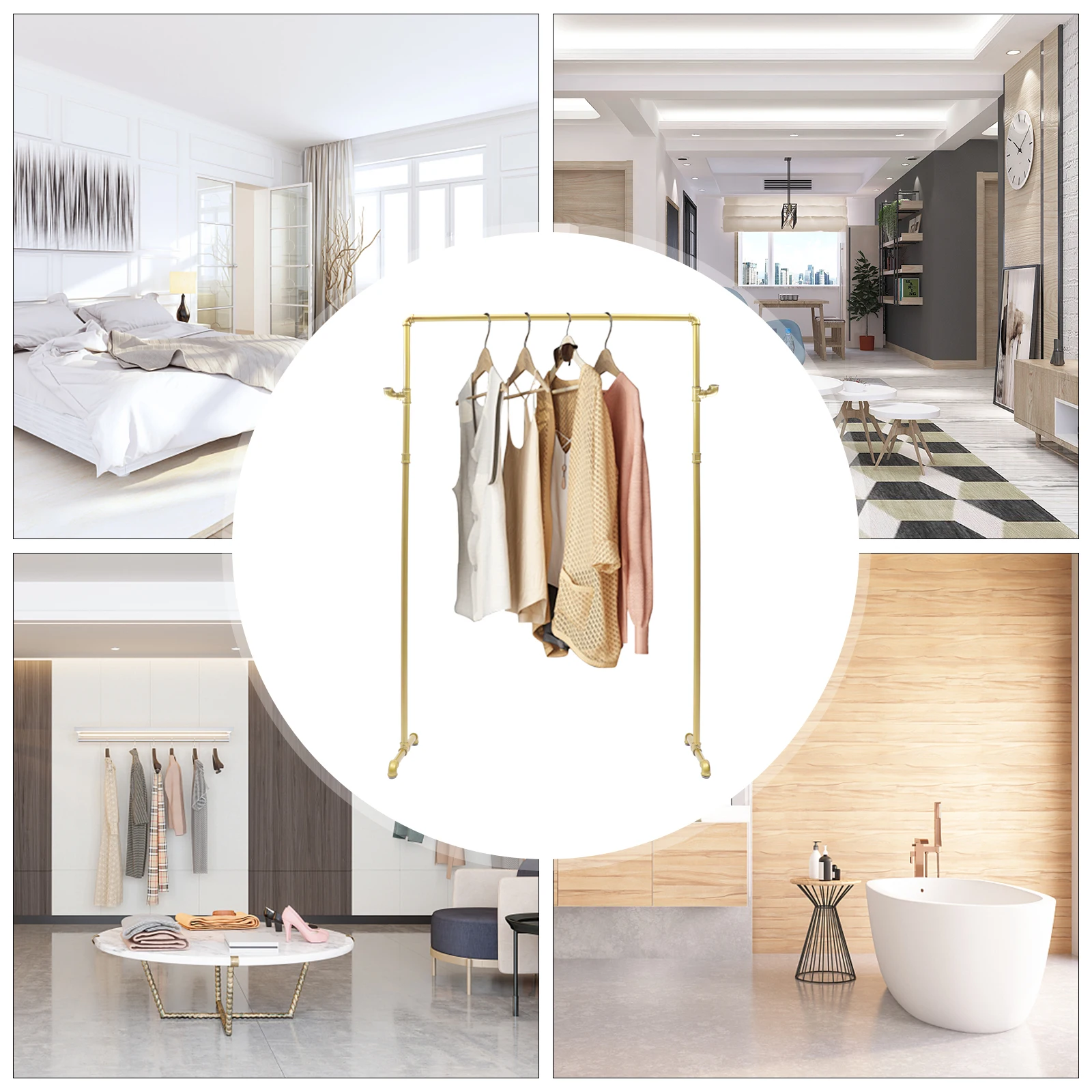 Clothes Rack Heavy Duty Wardrobe Hanger Garment Storage Stand Closet Organizer