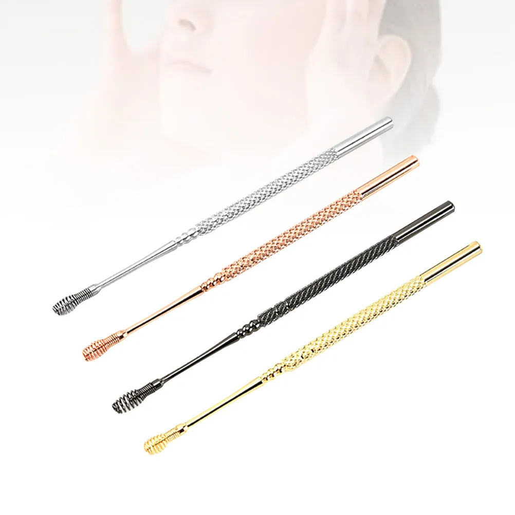 

3Pcs Stainless Steel Spring Ear Spoon Set for Effective Wax Removal Portable Ear Cleaning Tool Skid Proof Handle Home Use