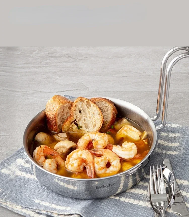 Olla de sopa de acero inoxidable importada KL, olla para fideos instantáneos, wok, sartén, olla para acampar al aire libre, cocina de inducción