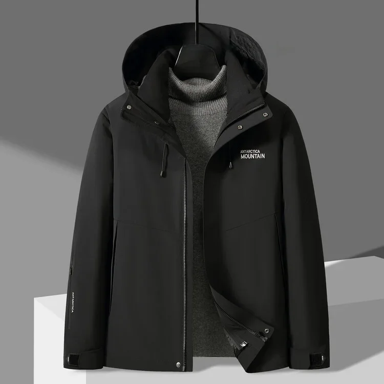 2026 New Fashionable Men's Down Jacket with Hood Regular Fit White Duck Down Thickened Cotton Liner Long Sleeve Urban Style