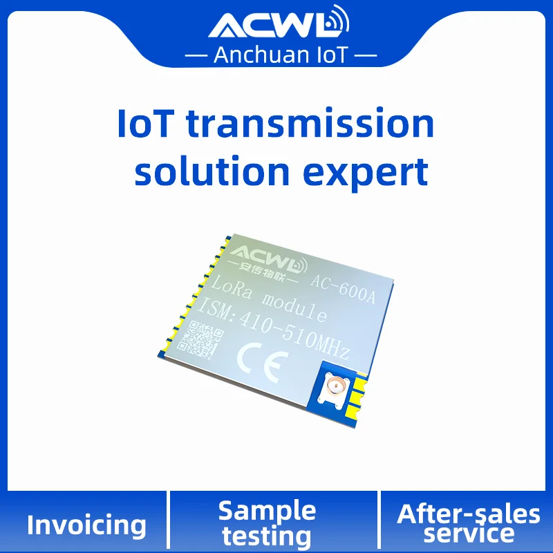 Módulo RF inalámbrico de espectro extendido de potencia ultrabaja AC600A-2W Chip SX1268 Modulación LoRa rentable 410MHz - 510MHz