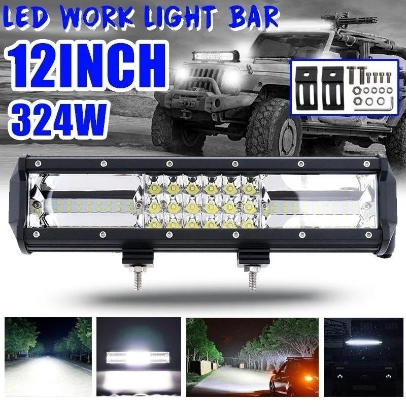 

324W LED 12INCH Car Led Work Light Led Light Bar Led Lights Car Work Light Offroad Led Light Spotlight Light Bulb Drivinglight