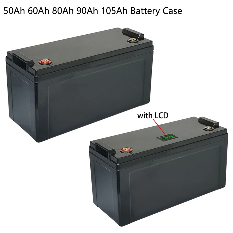 50/60/80/90/105/150Ah Lifepo4 Battery Storage Box 12V 24V Solar Cells RV Yacht Battery Case Plastic Enclosure Waterproof Case