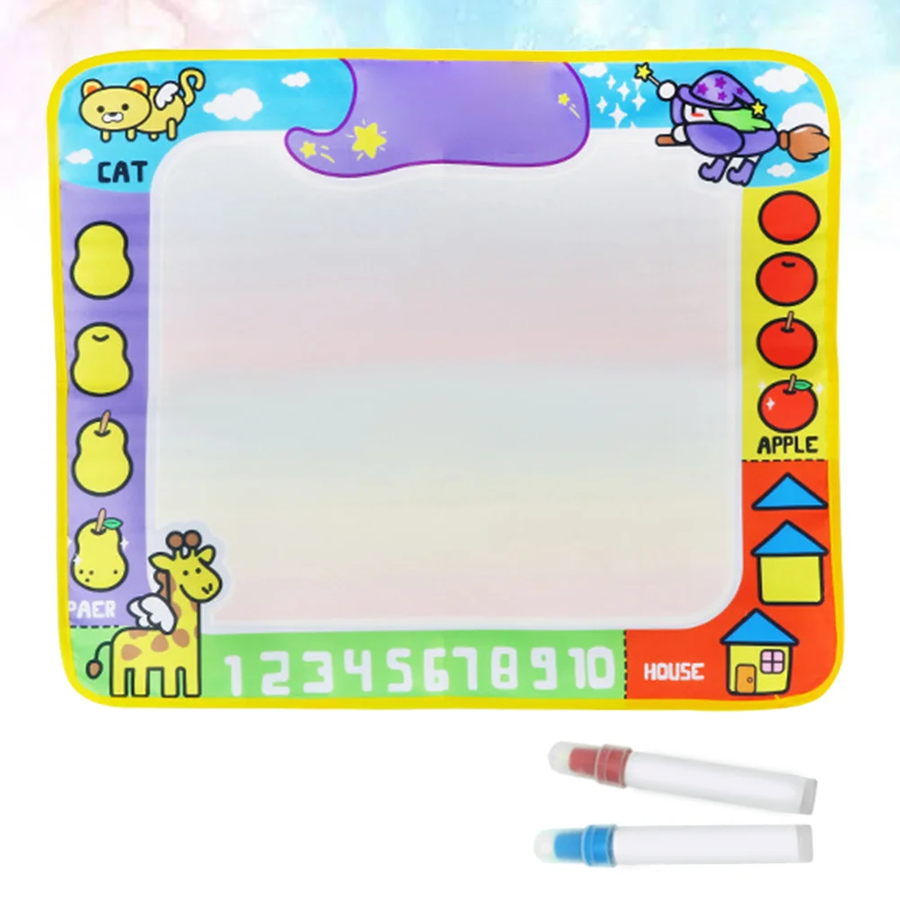 

Water Doodle Mat Drawing Pad Educational Creative Painting Mat 2 Pens Foldable Portable for Kids Toddlers Drawing