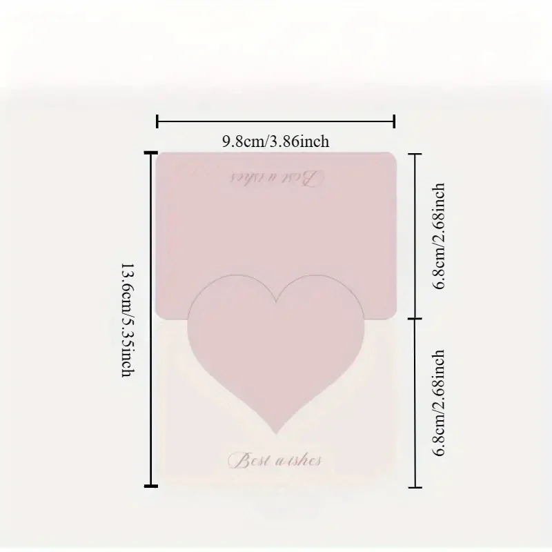 

10pcs Valentine's Day Love Heart Greeting Cards Romantic Wedding/Mother's Day Party Invitation Blessing Gift with Envelope