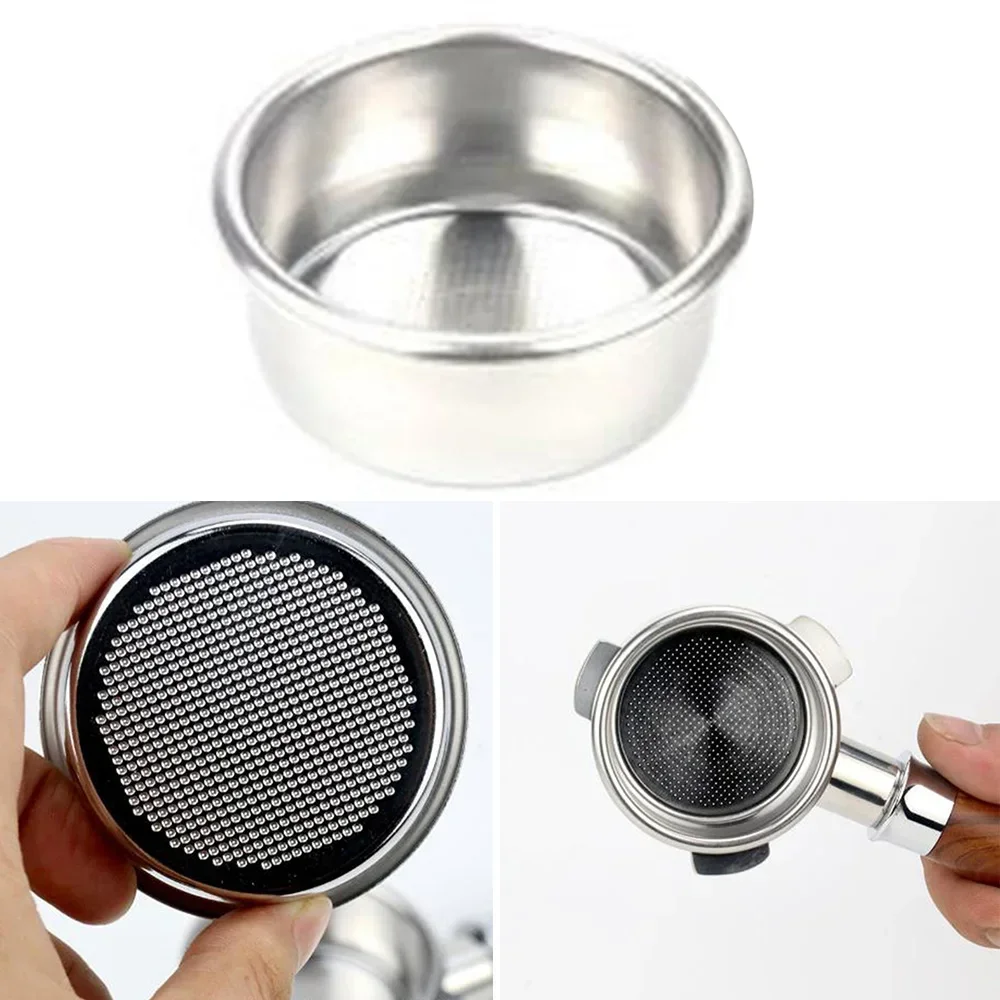 1pc Double 2 Cup Filter Basket For Breville 54mm Portafilter Coffee Machine Powder Tank Filtration Reusable Cafeteria