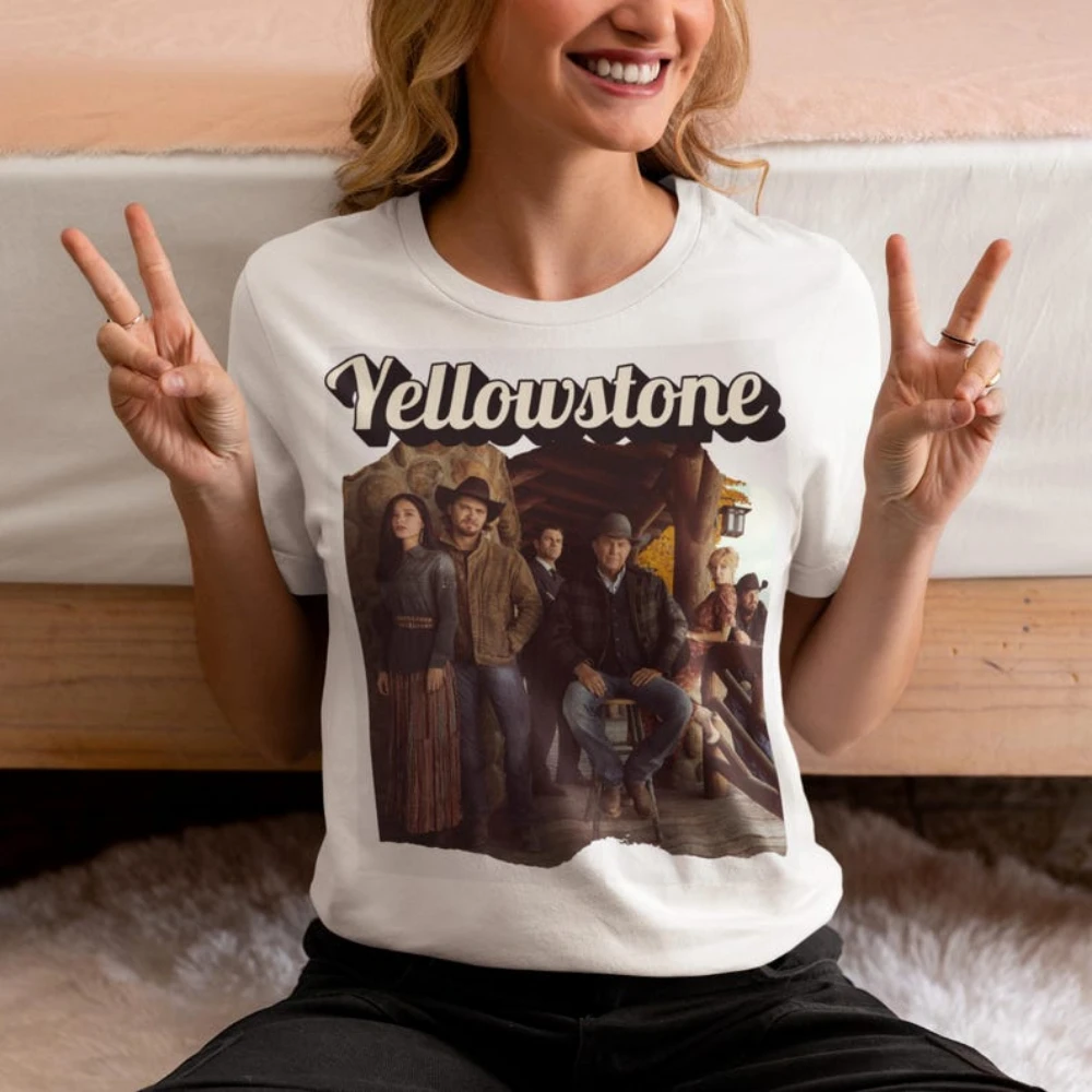 Yellowstone Shirt Yellowstone TV Show T-Shirt Mountain Ranch National Park Breathable Camisetas Nostalgia Retro Street Fashion