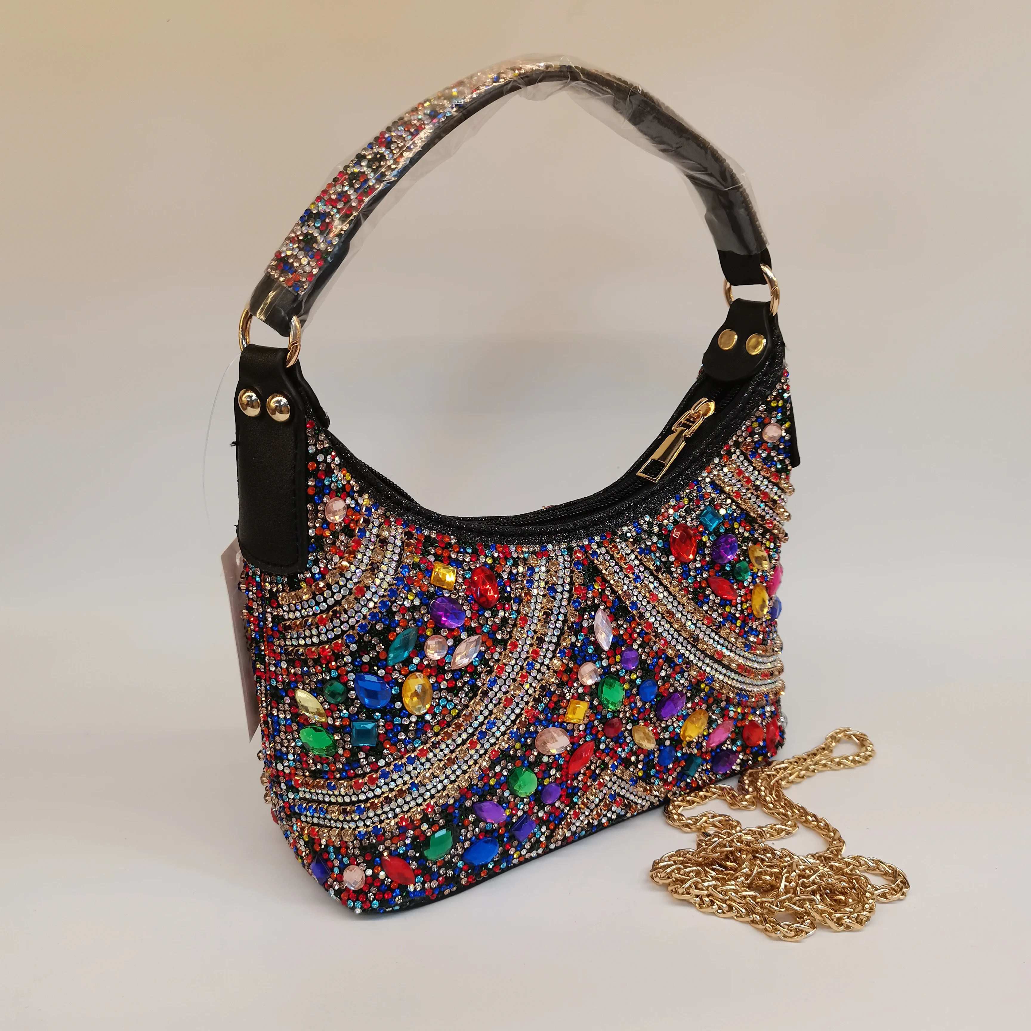 2024 New Women Shiny Rhinestone Dinner Bag for Party Wedding Full-Diamond Ladies Handbag Evening Bags Crossbody Bag  F1209-1