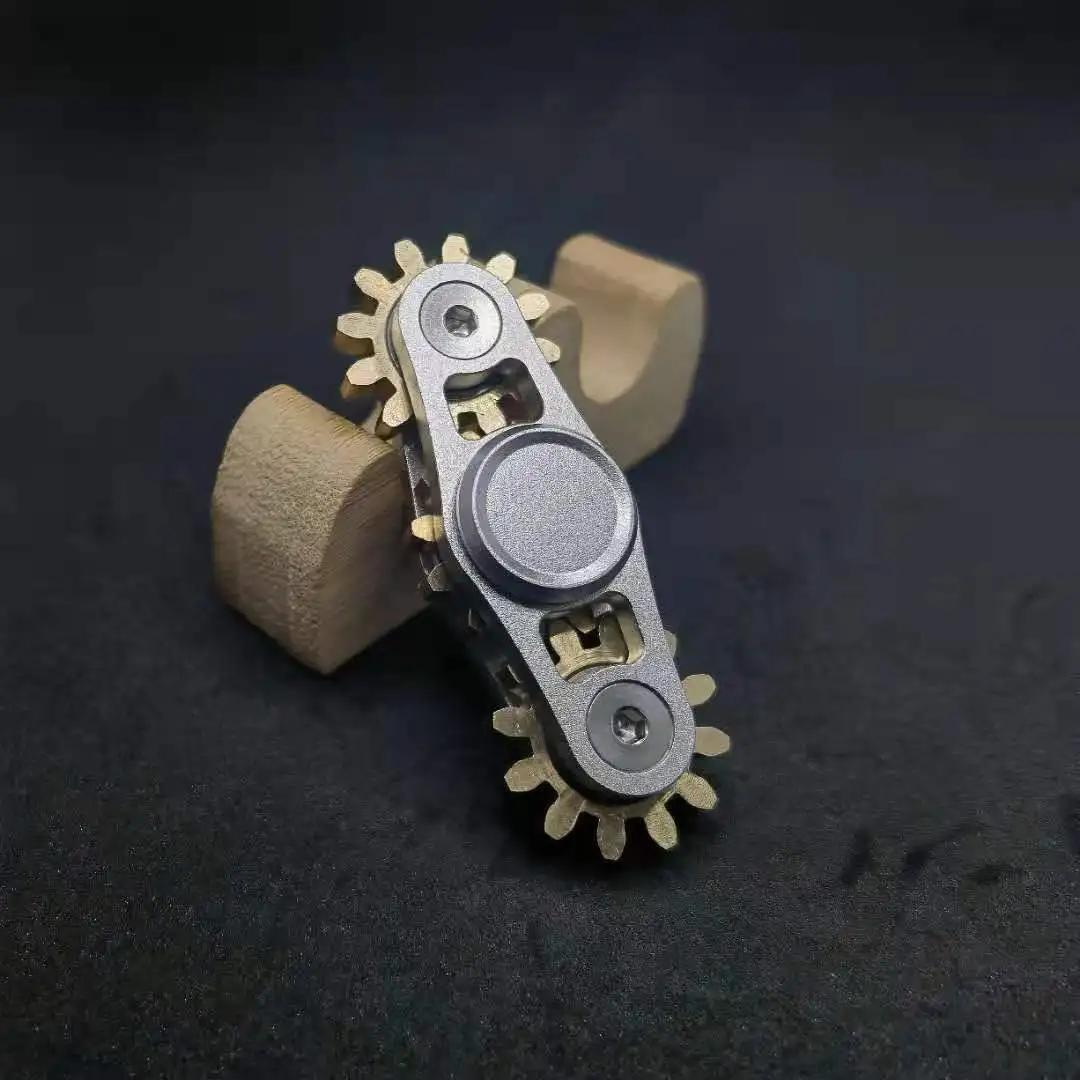 New Double Ferris Gear Fidget Spinner Nine Tooth Linkage Hand Spinner EDC Gear Linkage Finger Gyroscope Toy for Children Adults