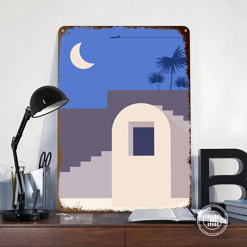 Boho Travel Egypt Morocco Metal Poster Custom Wall Art Retro Vintage Tinplate Signs for Man Cave Modern Home Decoration Luxury