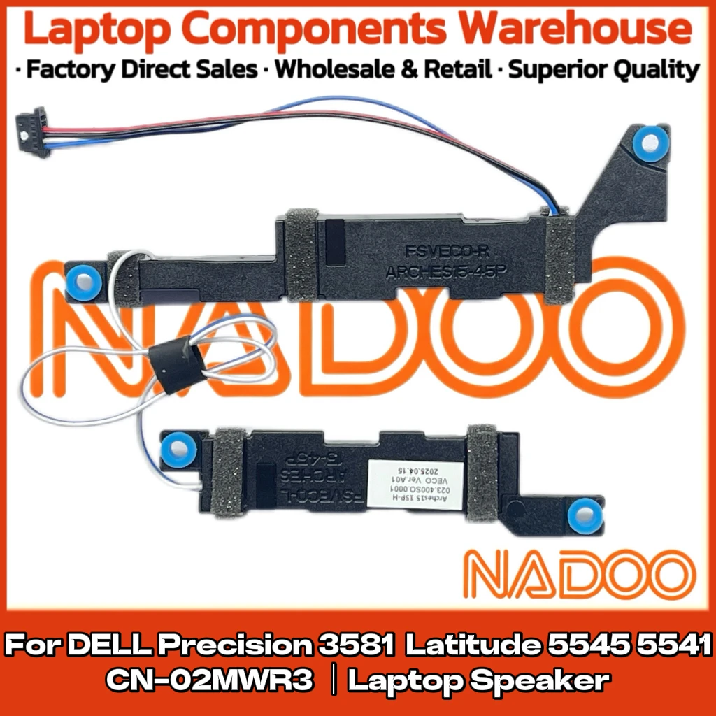 新しいオリジナルノートパソコンスピーカー、左右ホーン内蔵、dell-precision-3581、latitude-5545、5541用、cn-02mwr3