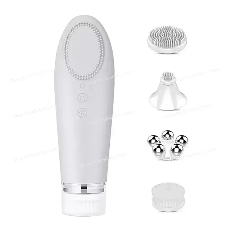 IFINE 4 in 1 Facial Skin Lifting Device Electric Silicone Face Brush Cleanser for Deep Cleaning