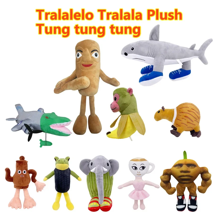 

Tralalelo Tralala Plush Tungtungtung Italian Brainrot Al Tralalero Tralala Plush Doll Stuffed Soft Pillow Custom Toys