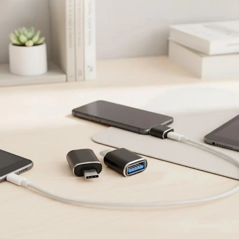 

1-4Pcs USB To Type-C/Type-C To USB Converter Plug And Play For Macbook Data Transmission Harddisk Mobile Phone Charging Adapter