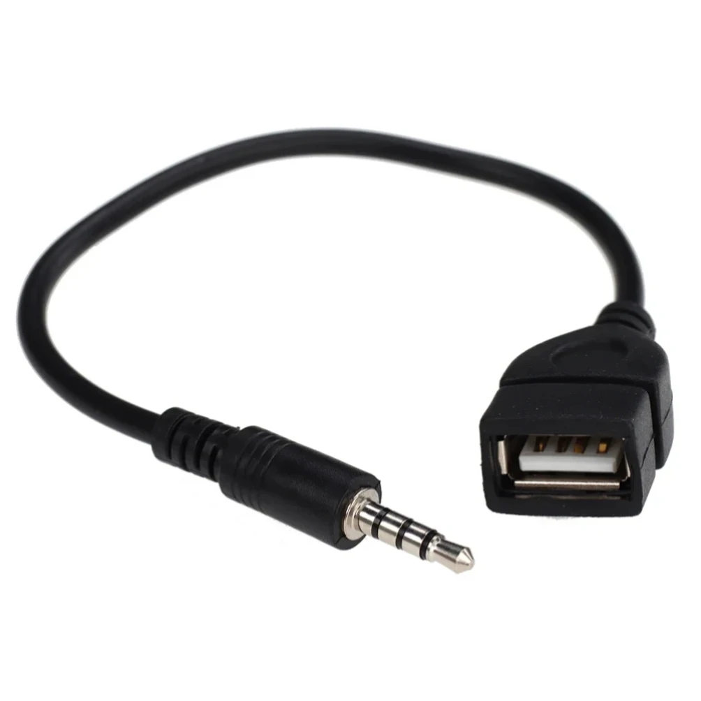 500pcs Audio Conversion Cord Line Car 3.5mm Male AUX Cable to USB 2.0 Type A Female OTG Converter Adapter Wire