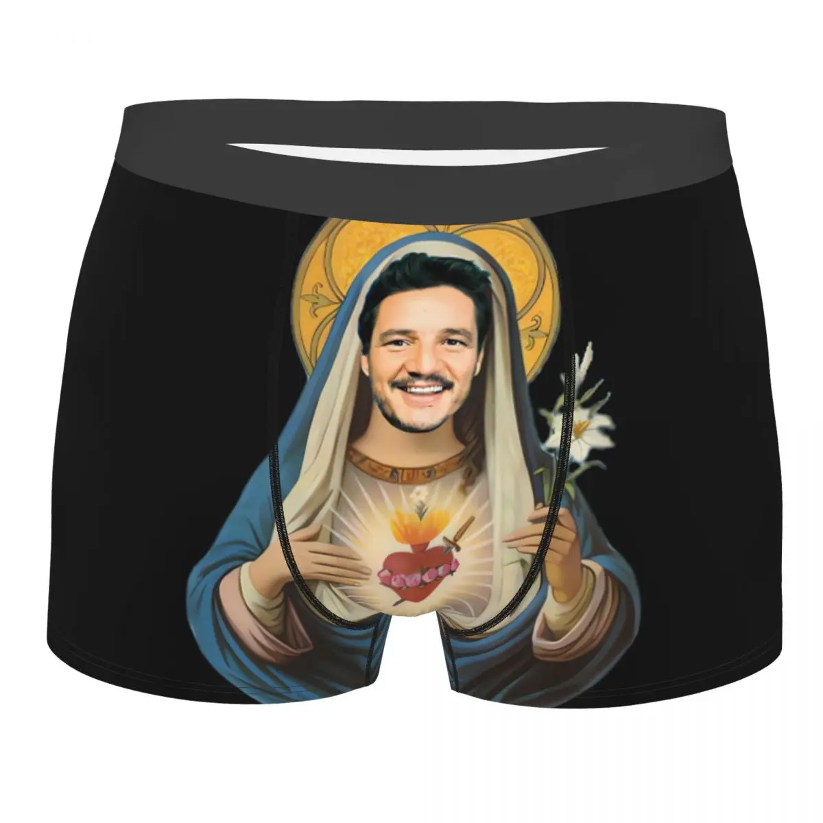 Custom Pedro Pascal Sacred Heart Boxers Shorts Men Briefs Underwear Sexy Underpants