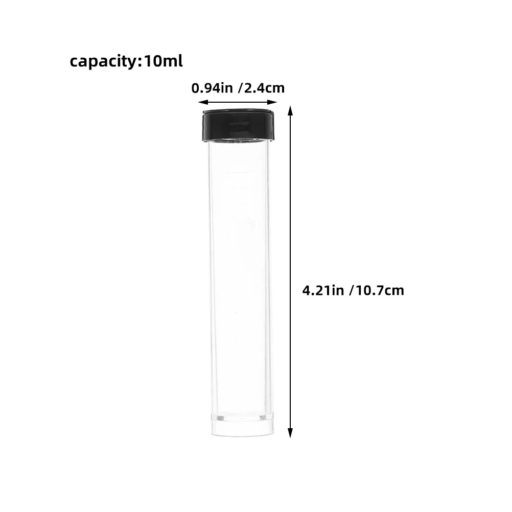 10 Pcs Plastic Graduated Sample Bottles Hydrating Vials Clear Mirco Test Tubes Empty for Injection