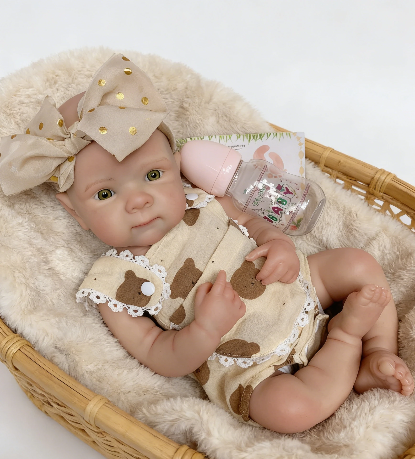 

Lovely 18 Inch Bettie Bebe Newborn Baby Doll Handmade Soft Silicone Reborn Girl Baby Doll For Birthday Gifts