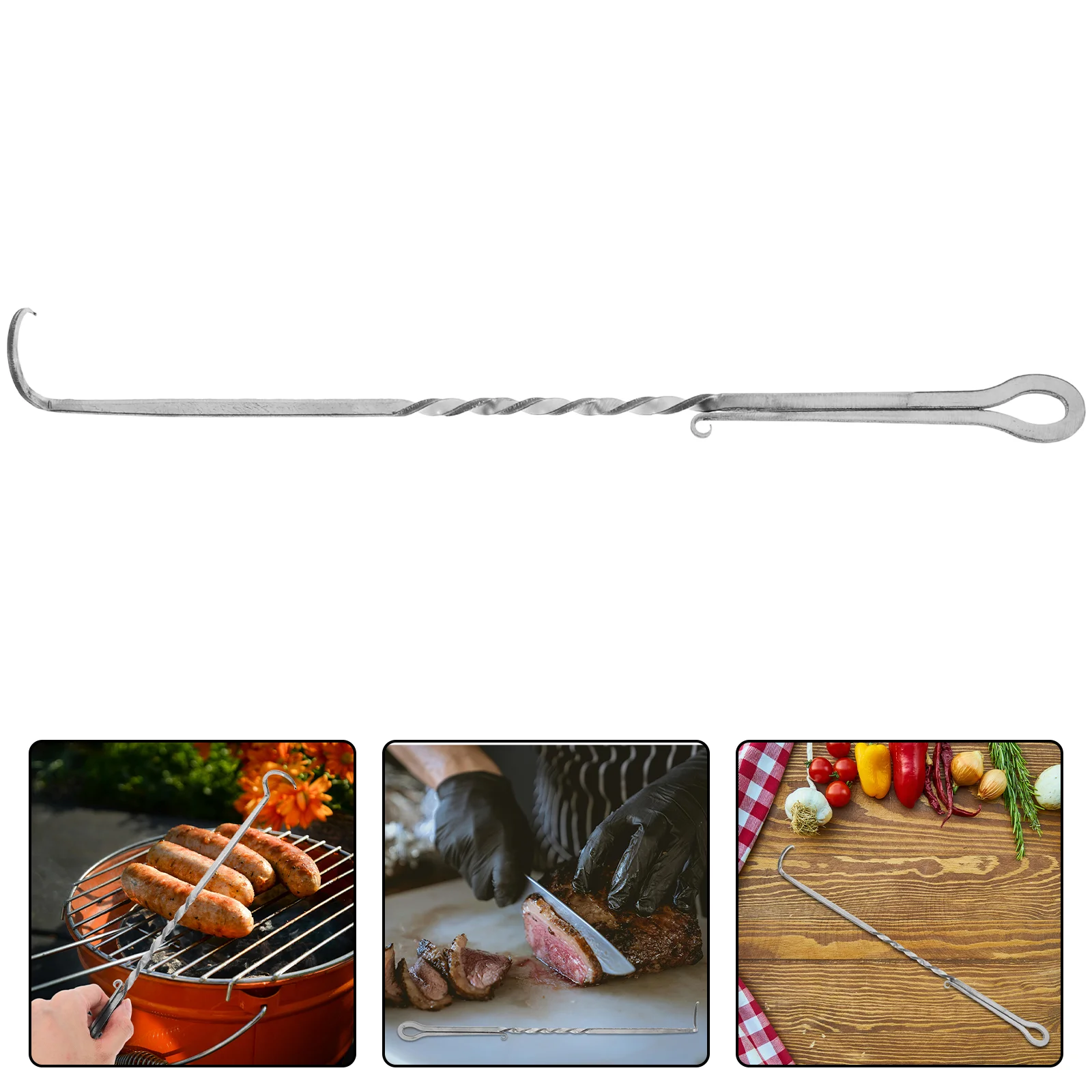 

Food Flipper Stainless Steel Bbq Steak Hook up Tool Meat Turner Cooking Accessories Grill Tools