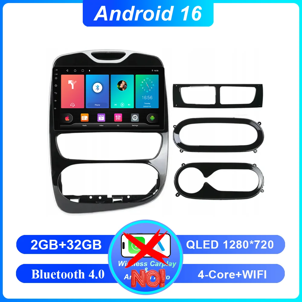 Android 16 Carplay Auto Voor Renault Clio 3 4 2012 2013 2015-2018 Auto Multimedia Speler Video Radio Stereo GPS navigatie 4G BT