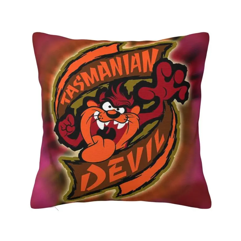 Custom Fashion Tasmanians Devils Cartoon Comic Wallpaper Throw Pillow Case Decoration Square Cushion Cover Pillowcover for Sofa