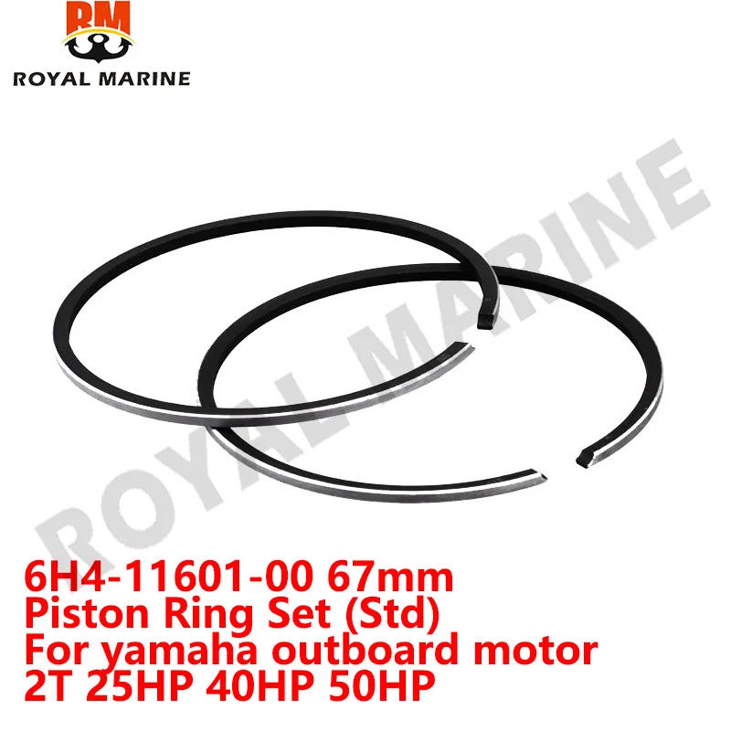 6H4-11601-00 67mm 6G1-11610-00 50mm Piston Ring Set STD For Yamaha Outboard 2T 6H4-11601 25HP 40HP 50HP 6G1-11610 6HP 8HP 4HP