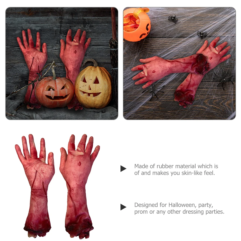 Horror Halloween Decor Blood Horror Broken Hand Foot Latex Fake Finger Brain Heart Halloween Prop Haunted Party Decoration