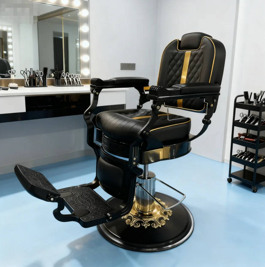Multifunctional Adjustable Modern Commercial Barber Chair with Hydraulic Pump Ergonomic Hair Cut Styling Barber Chair