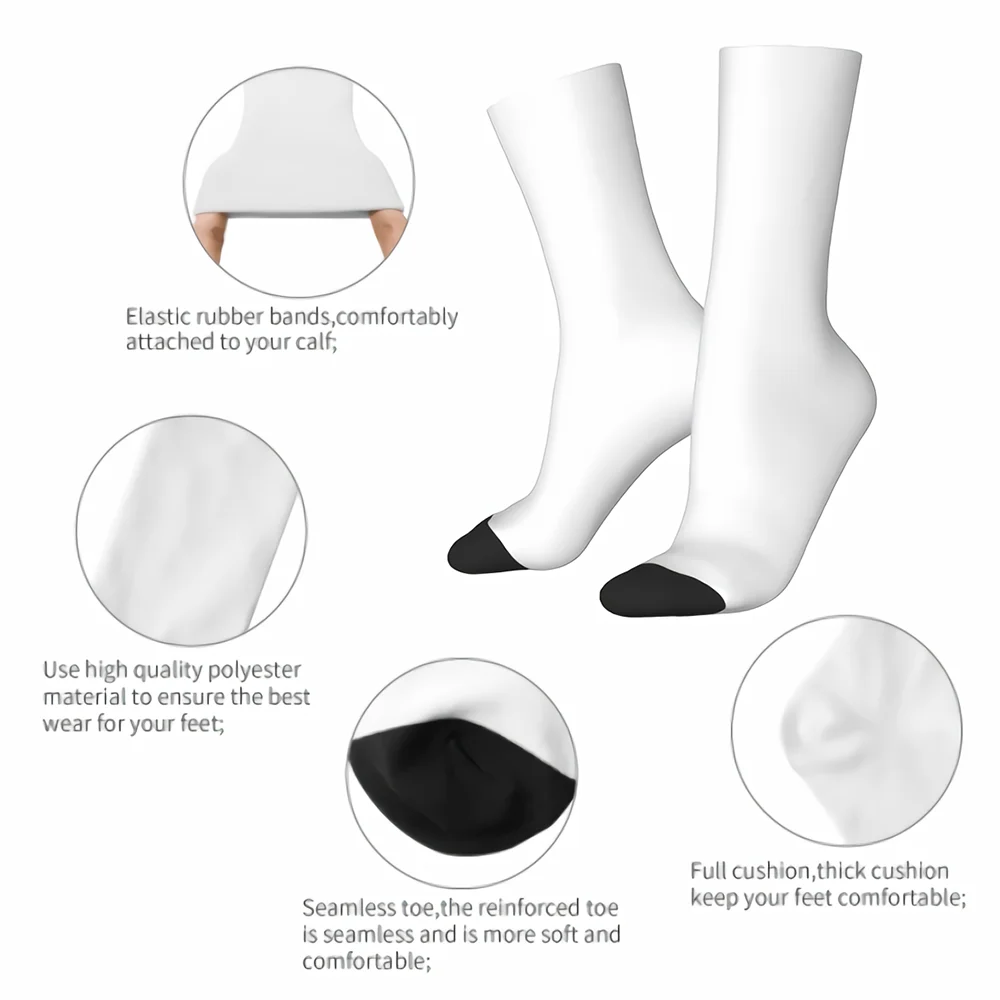 Chaussettes longues respirantes personnalisées pour hommes et femmes, logo personnel, image d'avatar imprimée, coton drôle, conception de bricolage, mode