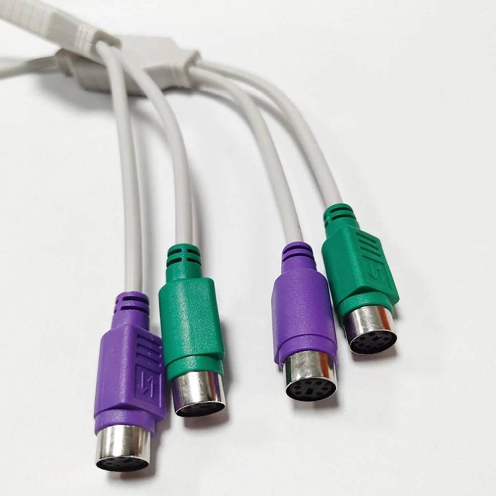 ​USB Male to 6Pin 6 Pin PS2 for PS/2 Female Extension Cable Y Splitter Adapter Connector Keyboard Mouse Scanner 1pcs