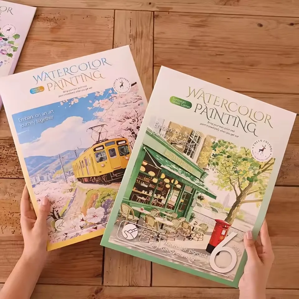Creative Watercolor Coloring Book, DIY Painting Book for Adults, Leisure Art Sketchbook, Professional Art Use, Holiday Gift image 3