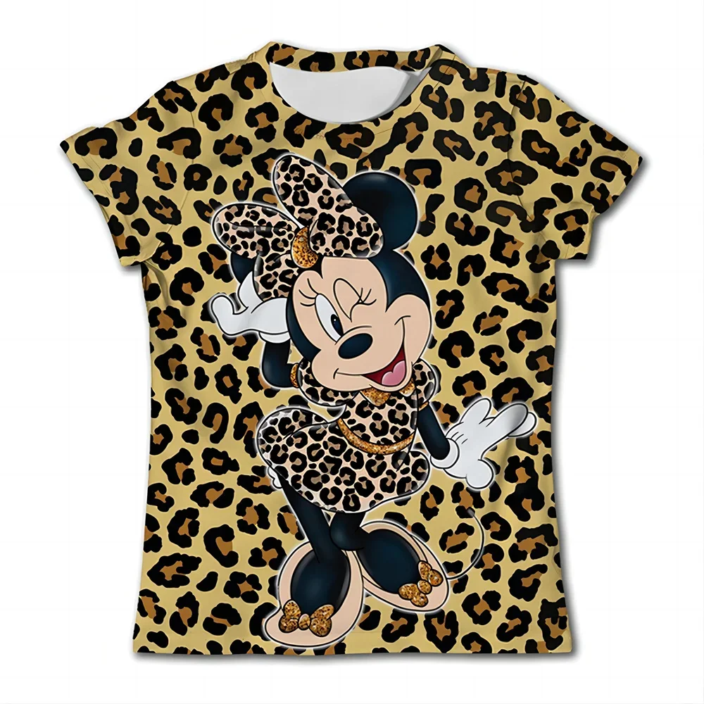 Disney Minnie Mouse t-shirt para meninas, Tops Kawaii para crianças, Camisetas gráficas dos desenhos animados, Engraçado Harajuku bonito, Camiseta da moda, Bonito