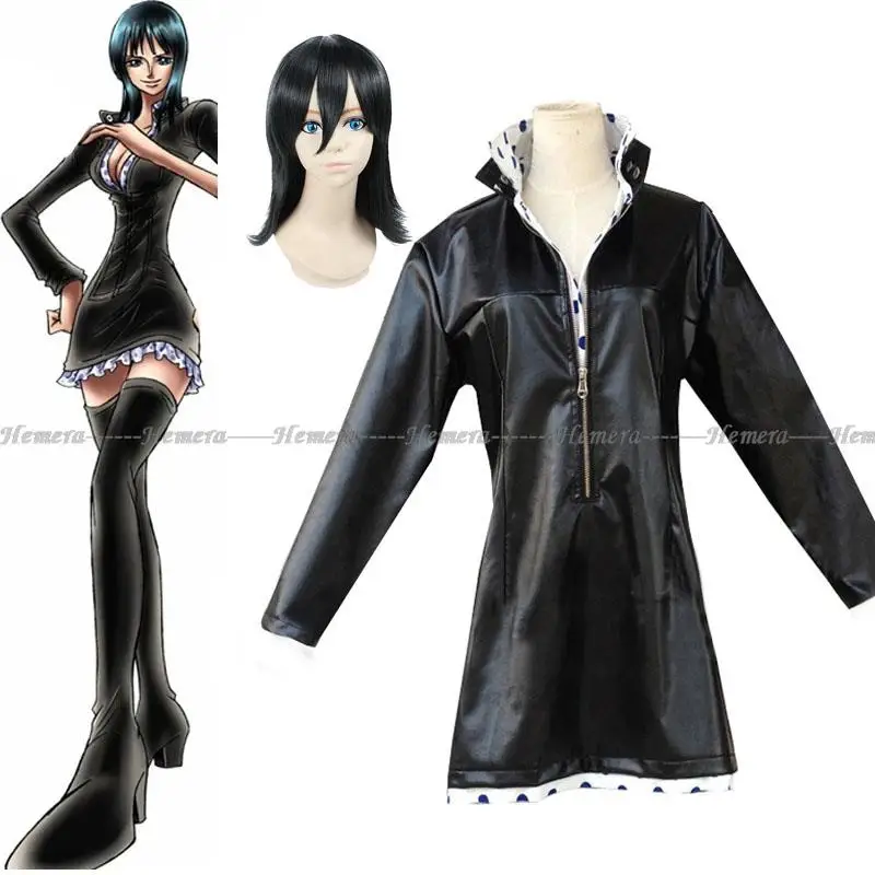 XXS-XXXL Anime Nico Robin schwarze Uniform weibliche Cosplay Kostüm Frauen sexy Kleider für Halloween Kleidung Lederjacke Outwear