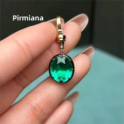 Pirmiana Customized 14k Yellow Gold 5.88ct Lab Grown Emerald Pendant for Women Party Gift