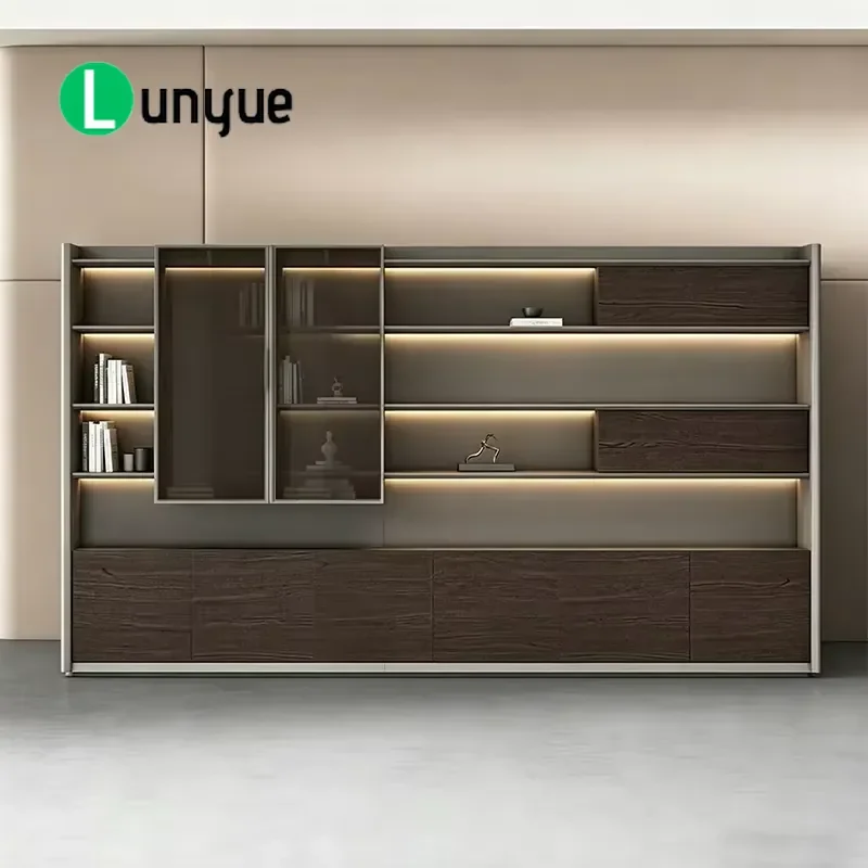 Custom Premium Wood Office Filing Cabinet With Open Shelf Storage Organizer For Home Business Document File Folder Holder