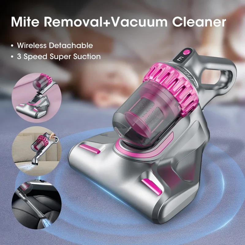 Tappatura Sterilizzazione UV Aspirapolvere Rimozione acari Wireless staccabile 3 in 1 10000pa Scelta filtro per pulizia polvere per auto per capelli