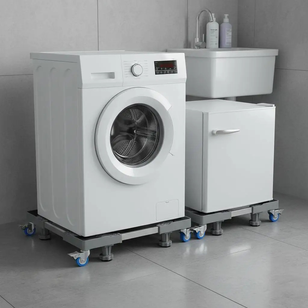 

Регулируемая подставка для бытовой техники 15-23 дюйма для прачечной, кухни, общежития, грузоподъемность 400 фунтов, 4 поворотных колеса с фиксацией