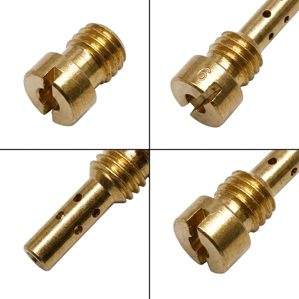 For XL883 XL1200 For CV40 Carburetor Jet Kit 3 Main Jets #185 #190 #195 + 3 Idle Jets #42 #45 #48 Yellow Brass Nozzle Set