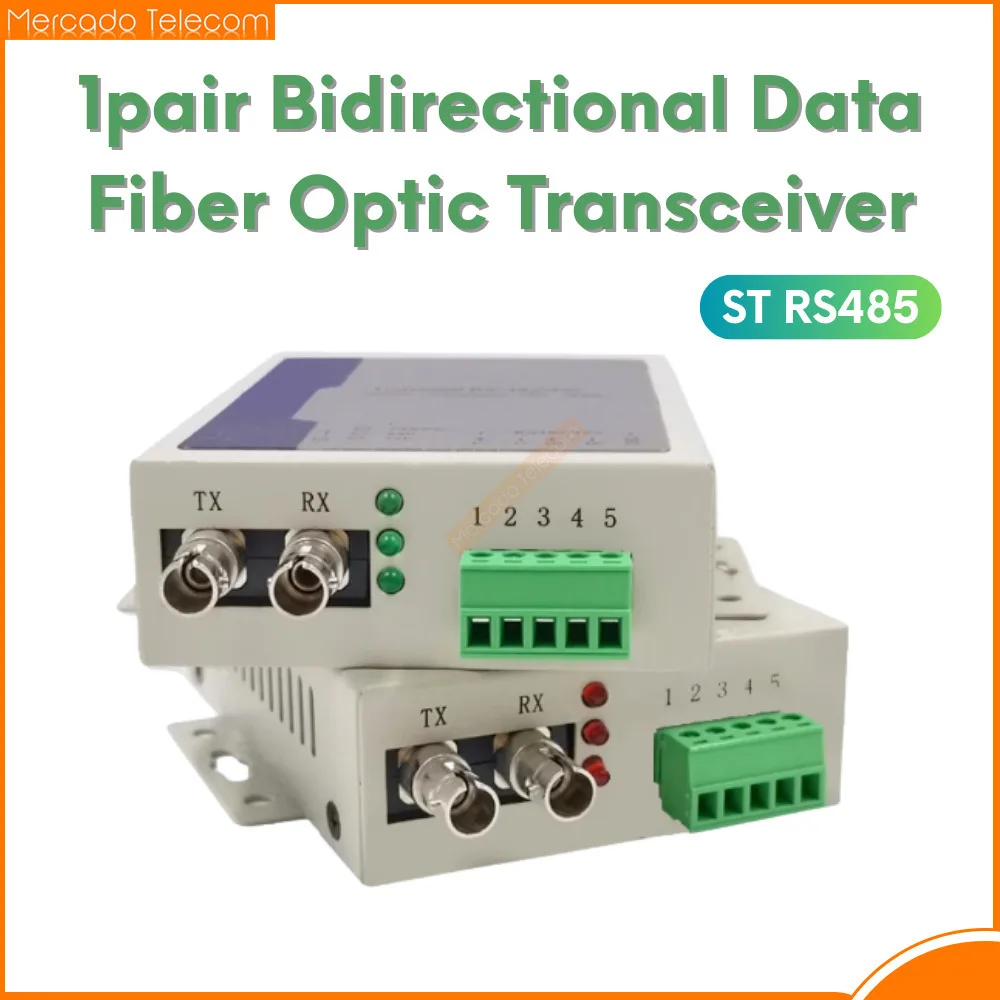 

1 pair Serial RS485 RS422 To Fiber Modem Ethernet Optical Fibre Media Converter DC 5VSingle-mode Double Fiber ST