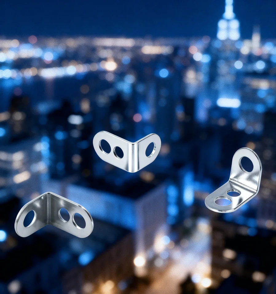 1000pcs Stainless Steel L-shaped Three Hole Corner Brackets Edge Wrapped Luminous Character Installation Corner Code Accessory