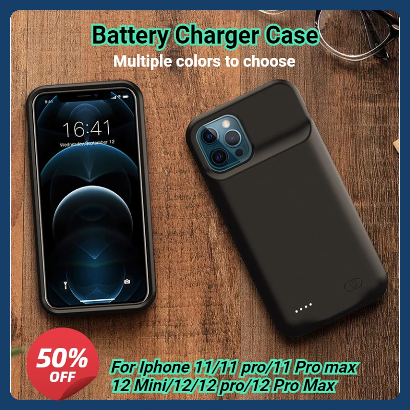 

10000mAh Battery Charger Case for Iphone 11 12 Pro Max Mini Power Bank Charger Cover for IPhone 11 12 Pro Max Mini ProMax Case