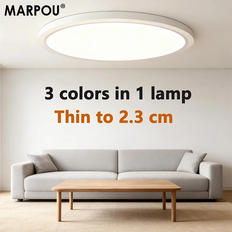 MARPOU Moderne Deckenleuchten, 44 W, 50 cm, große, ultradünne Deckenleuchte, Heimbeleuchtung, LED-Deckenleuchte für Schlafzimmer, Wohnzimmer