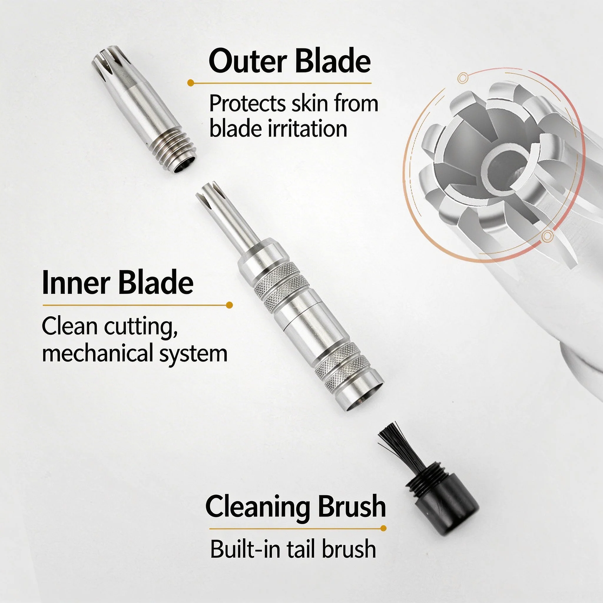 Manual Nose Hair Trimmer for Men Women, Stainless Steel Mechanical Ear Hair Trimmer, Portable Washable Battery-Free Clipper
