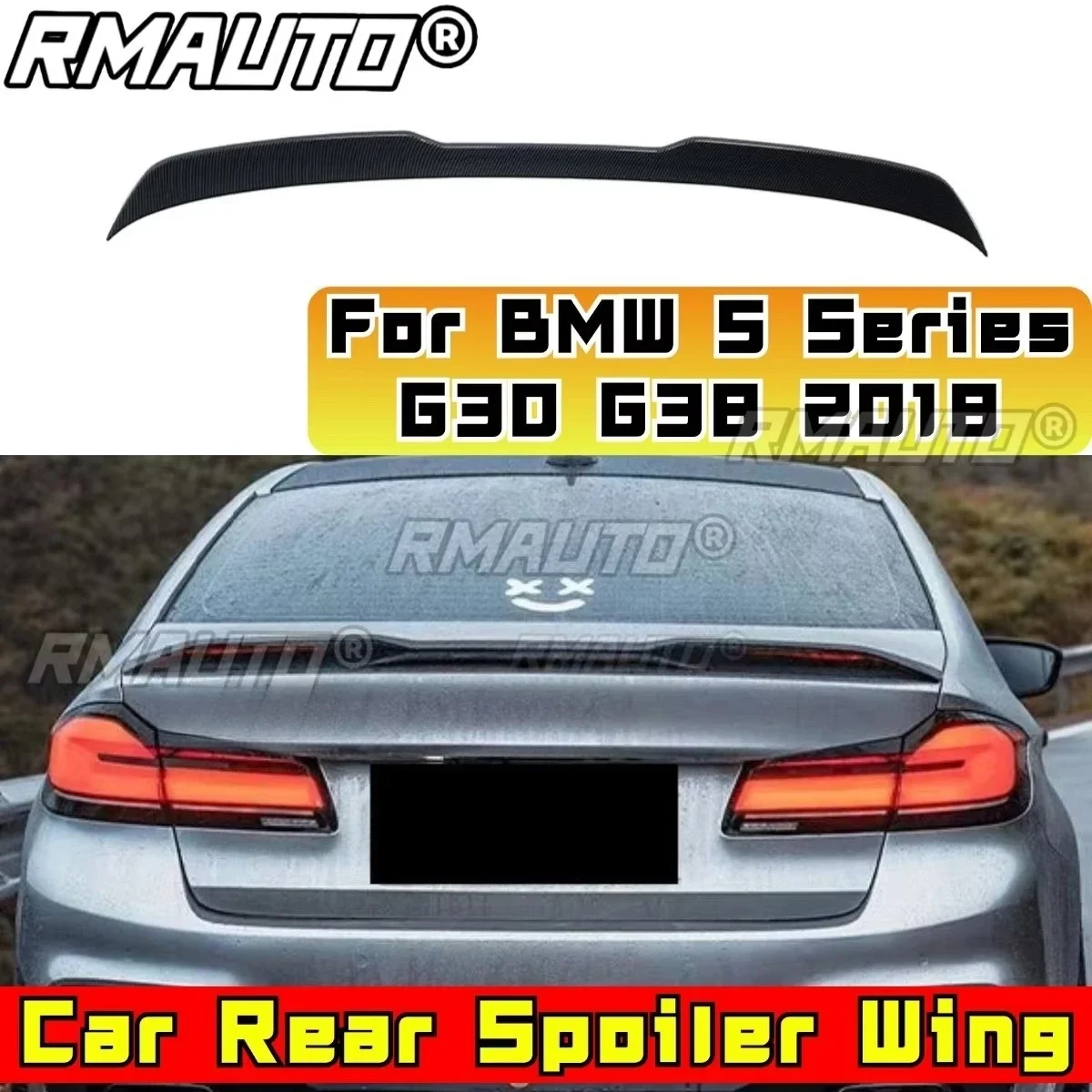 

Автомобильный задний спойлер багажника, модификация крыла, часть для BMW 5 серии G30 G38 2018, задний спойлер багажника, крыло, автомобильные аксессуары