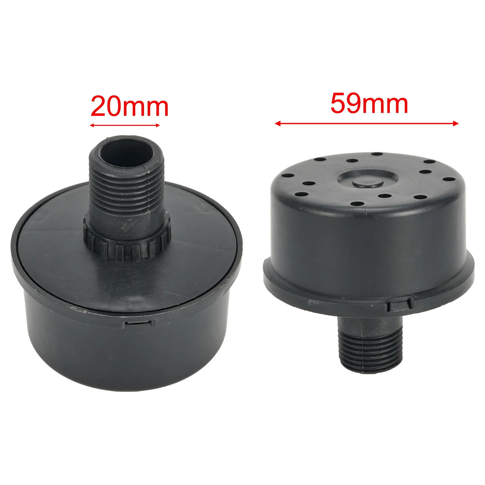 1PC Filter Silencer Black 20mm Male Thread Air Compressor Muffler Intake Filter Silencer Pneumatic Parts For Direct Connection