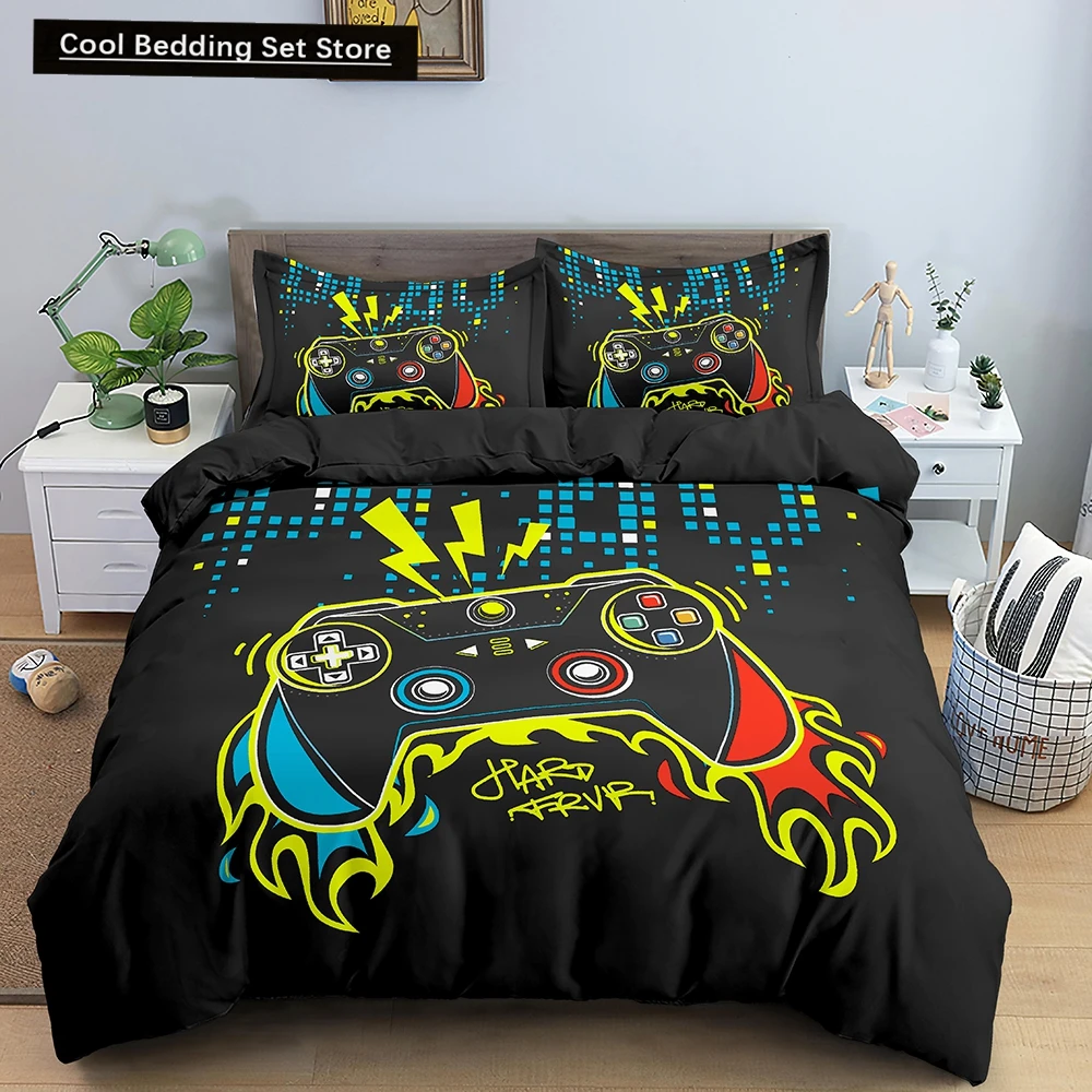 

Game Bedding Set Soft Duvet Cover Set Comforter Bedding Quilt Cover with Pillowcase Kid Bedding Set 2/3pcs Polyester Quilt Cover