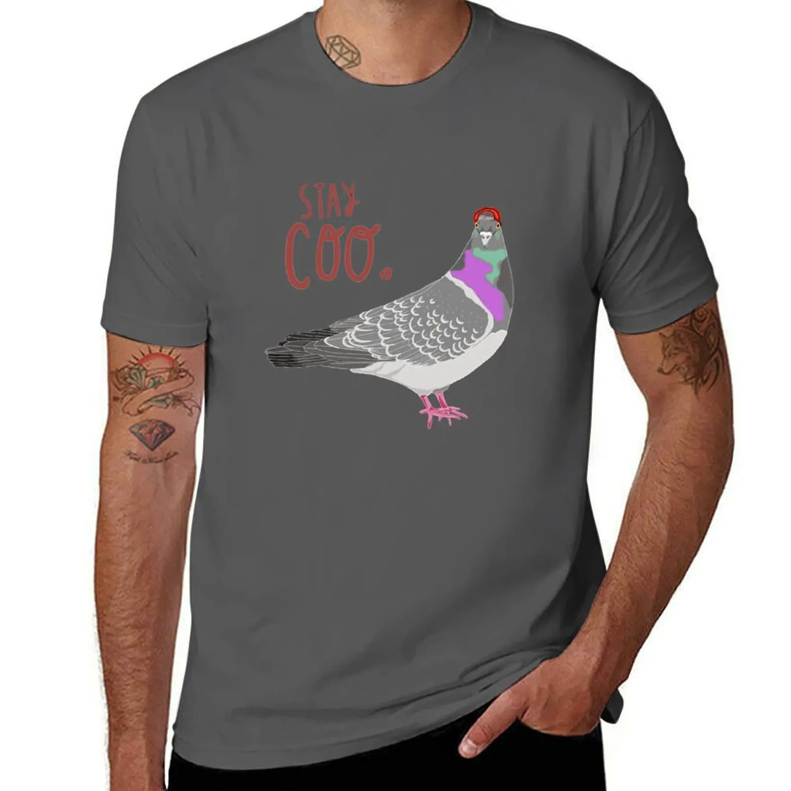 

Stay Coo Pigeon in a Hat T-Shirt t shirts for man pack white t shirt man cotton T-Shirt