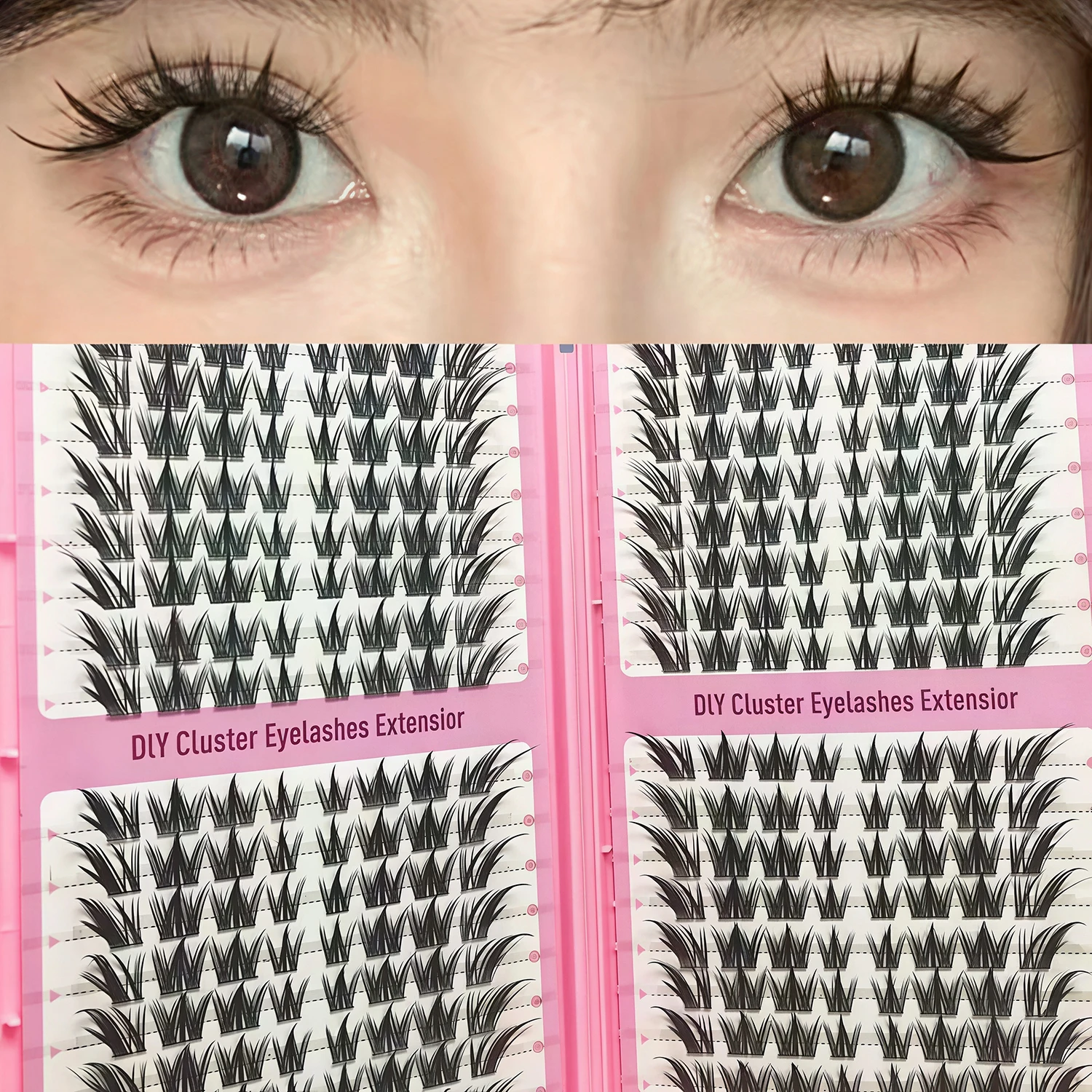 Eyelash Extension Japan - Manga Eyelash Cluster Sharp 256pcs, 13mm